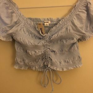 Pretty smocked top baby blue
